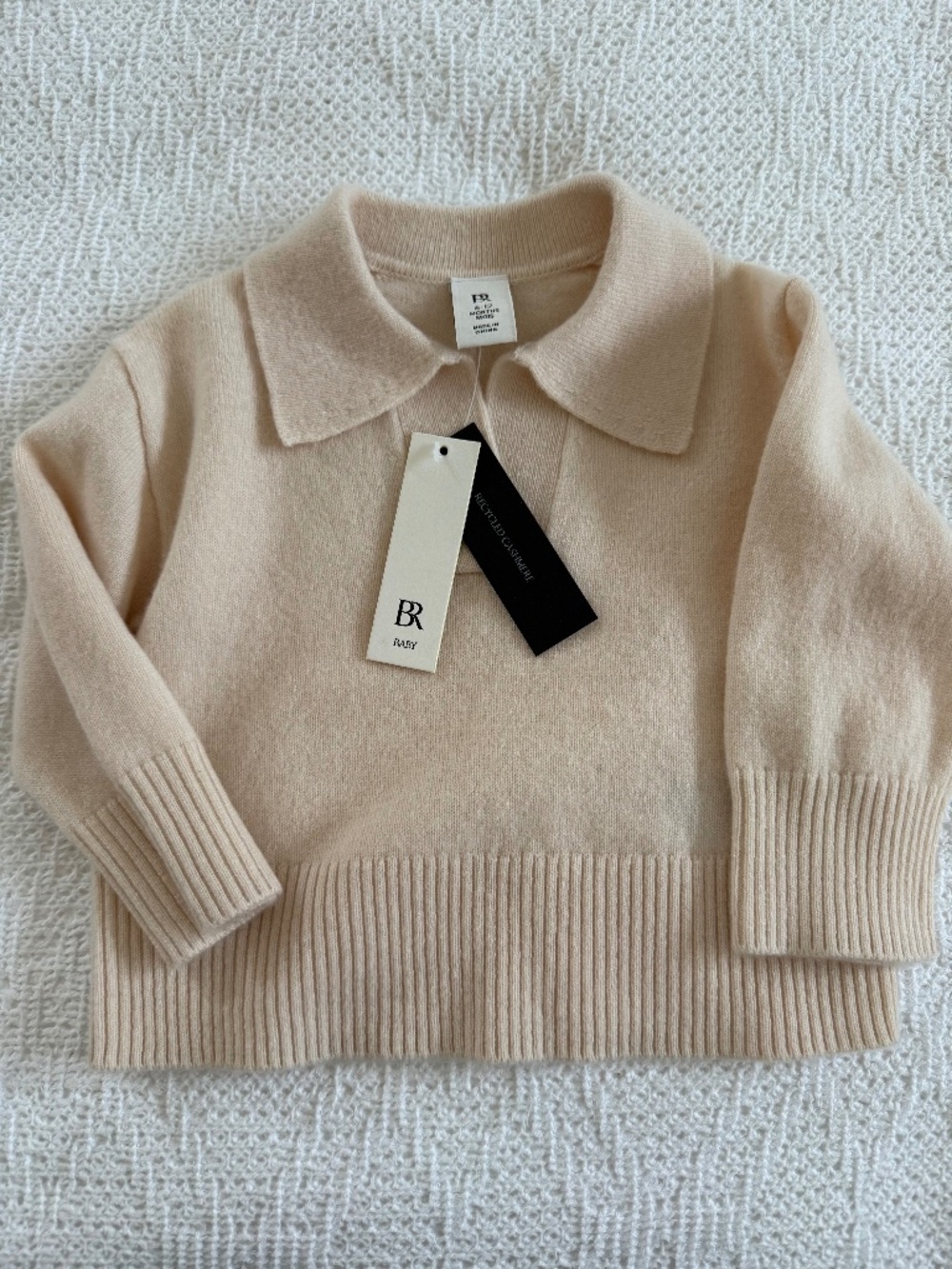 NWT Banana Republic Baby 50% Cashmere Sweater 6-12M Beige